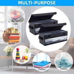 KORVIXA 2x DVD CD DISC Holder Plastic Storage in Black - thumbnail 5