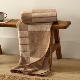 Yard Harlech Woven Reversible Throw in Tan - Size: 130 cm x 180 cm