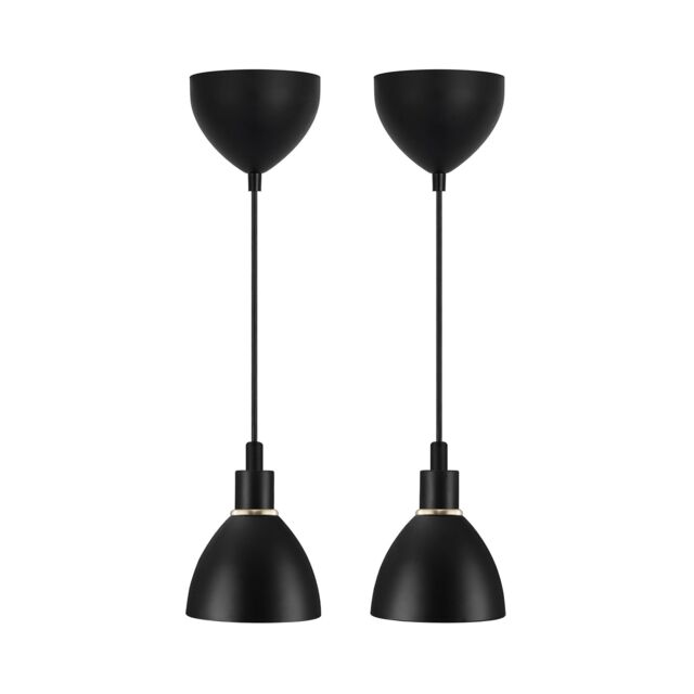Nordlux Vintage Indoor Pendant Light Black Metal E14 2 Pack - Mains Powered, IP20 - image 1