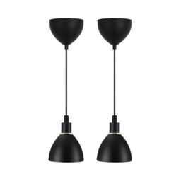 Nordlux Vintage Indoor Pendant Light Black Metal E14 2 Pack - Mains Powered, IP20 - thumbnail 1