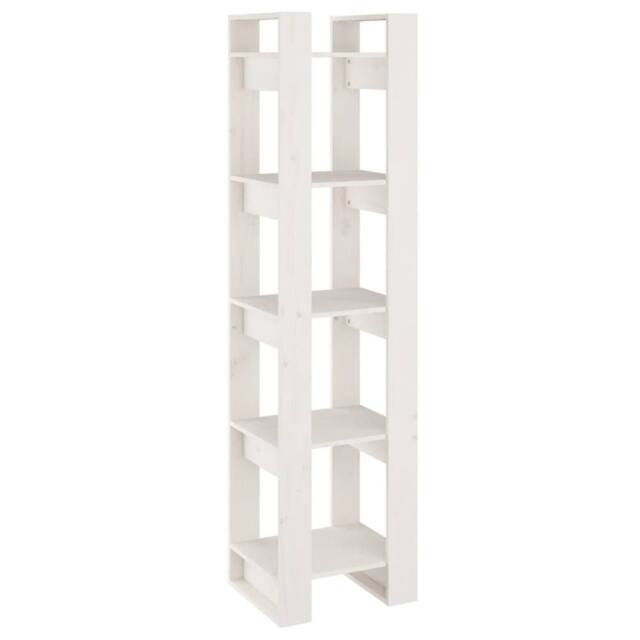 Berkfield Home Book Cabinet/Room Divider White 41x35x160 cm Solid Wood Pine - Size: 41 x 35 x 160 cm - image 1