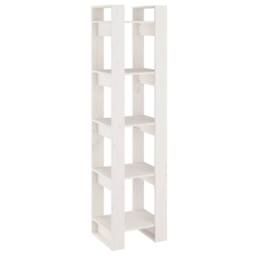 Berkfield Home Book Cabinet/Room Divider White 41x35x160 cm Solid Wood Pine - Size: 41 x 35 x 160 cm - thumbnail 1