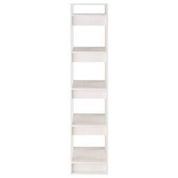 Berkfield Home Book Cabinet/Room Divider White 41x35x160 cm Solid Wood Pine - Size: 41 x 35 x 160 cm - thumbnail 6