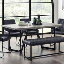 Cheshire Premium Stratton 160cm Concrete Effect Dining Table in Grey - thumbnail 2