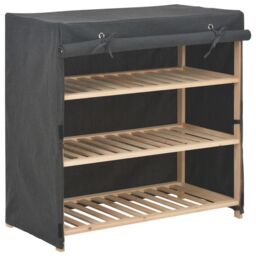 Berkfield Home Shoe Cabinet with Cover Grey 79x40x80 cm Fabric - Size: 79 x 40 x 80 cm