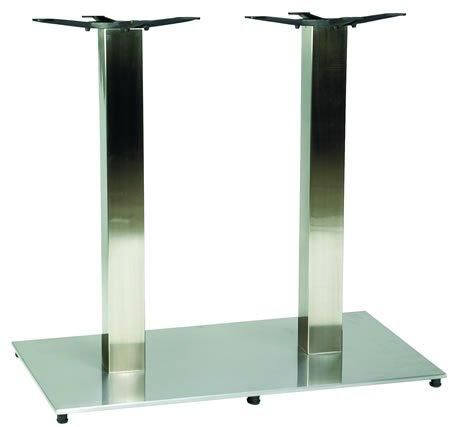 netfurniture Zuton Twin Rectangular Stainless Steel Table Base in Silver