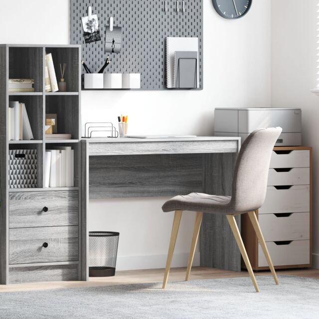 Berkfield Home Computer Desk Grey sonoma MDF 100 x 40 x 76 cm Simple - image 1