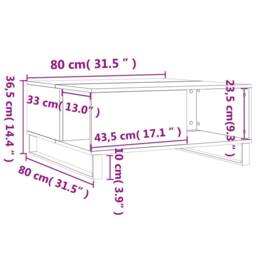 Berkfield Home Modern Coffee Table Sonoma Oak 80x80x36.5 cm Engineered Wood in Light Brown - thumbnail 9