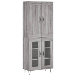 Berkfield Home Highboard Grey Sonoma 69.5x34x180 cm Engineered Wood - thumbnail 2