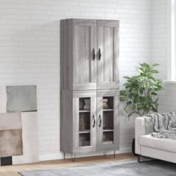 Berkfield Home Highboard Grey Sonoma 69.5x34x180 cm Engineered Wood - thumbnail 1