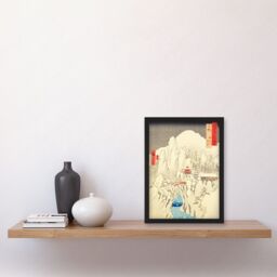 Artery8 Mount Haruna Under Snow Kozuke Province Utagawa Hiroshige Japan Woodblock Artwork Framed Wall Art Print A4 in Black - thumbnail 2
