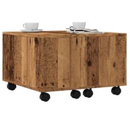 Berkfield Home Coffee Table Old Wood 60x60x38 cm Engineered Wood in Brown - Size: 60 x 60 x 38 cm - thumbnail 2