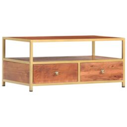 Berkfield Home Coffee Table 90x50x40 cm Solid Acacia Wood in Brown - Size: 90 x 50 x 40 cm - thumbnail 1