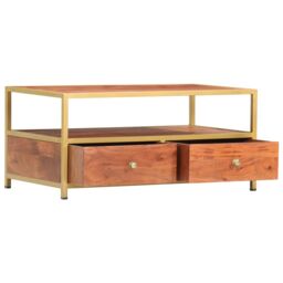 Berkfield Home Coffee Table 90x50x40 cm Solid Acacia Wood in Brown - Size: 90 x 50 x 40 cm - thumbnail 2