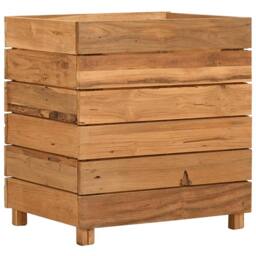 Berkfield Home Raised Bed 50x40x55 cm Solid Wood Teak & Steel in Brown - Size: 50 x 40 x 55 cm