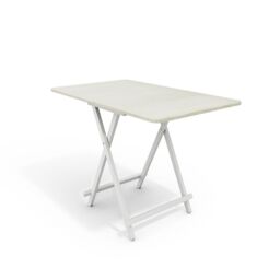 Living and Home 7pcs Folding Table and 6 Chairs Set Indoor Outdoor Bistro Kitchen Dining Set Furniture in White - thumbnail 4