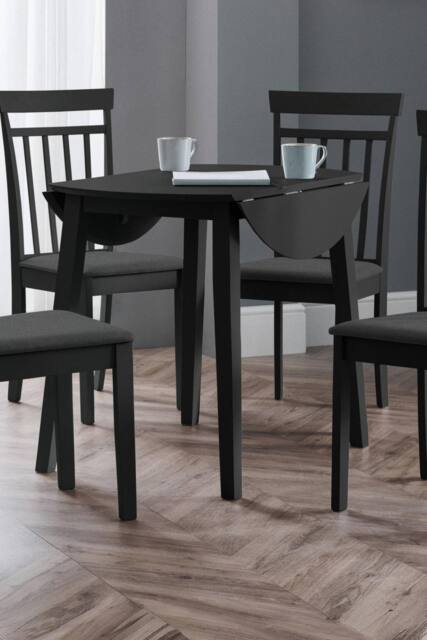 Julian Bowen Coast Round 2-4 Seater Drop Leaf Dining Table in Black - image 1