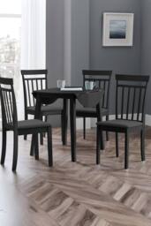 Julian Bowen Coast Round 2-4 Seater Drop Leaf Dining Table in Black - thumbnail 2