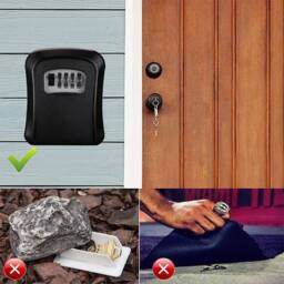 Kelvenix Outdoor Security Wall Mounted Key Safe Box in Black - thumbnail 5