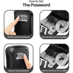 Kelvenix Outdoor Security Wall Mounted Key Safe Box in Black - thumbnail 4