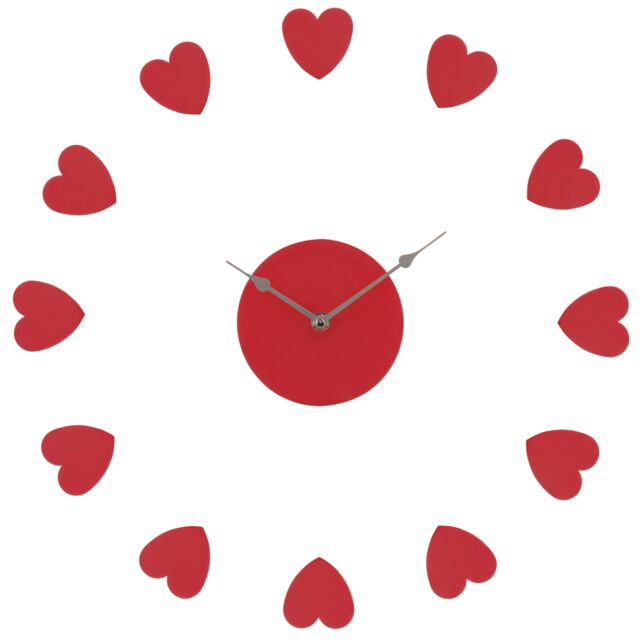 Orsina Heart Plastic DIY Wall Clock in Red - image 1