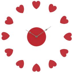 Orsina Heart Plastic DIY Wall Clock in Red - thumbnail 2