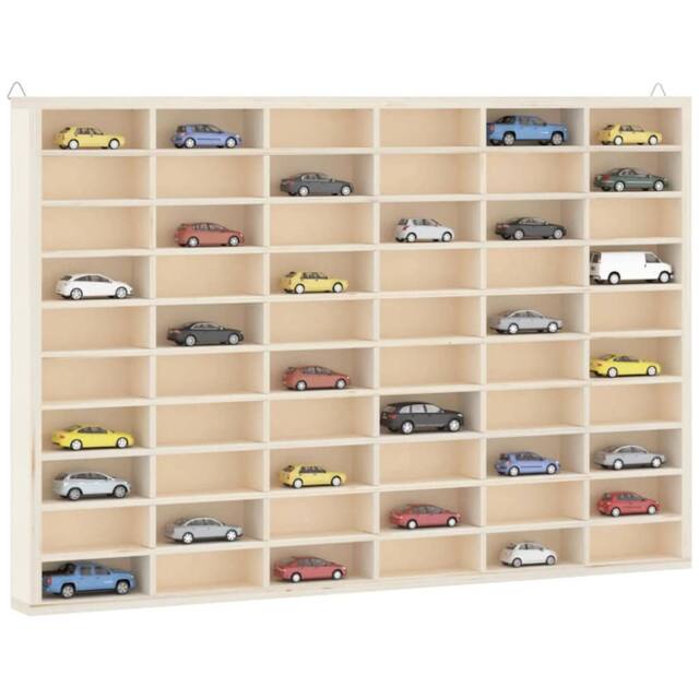 Berkfield Home Wall Display Cabinet with 60 Compartments 60x4.5x40.5 cm in Natural - image 1