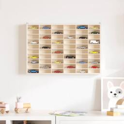 Berkfield Home Wall Display Cabinet with 60 Compartments 60x4.5x40.5 cm in Natural - thumbnail 3