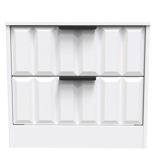 Ready Assembled 2 U Seattle 2 Drawer Side Table (Ready Assembled) in White - image 1