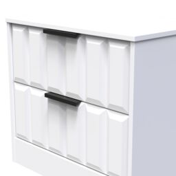 Ready Assembled 2 U Seattle 2 Drawer Side Table (Ready Assembled) in White - thumbnail 4
