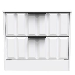 Ready Assembled 2 U Seattle 2 Drawer Side Table (Ready Assembled) in White - thumbnail 1