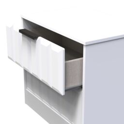 Ready Assembled 2 U Seattle 2 Drawer Side Table (Ready Assembled) in White - thumbnail 5
