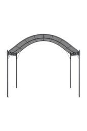 Living and Home 10x10ft Outdoor Garden Metal Arched Pergola with Shade in Dark Grey - thumbnail 3