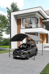 Living and Home 10x10ft Outdoor Garden Metal Arched Pergola with Shade in Dark Grey - thumbnail 4