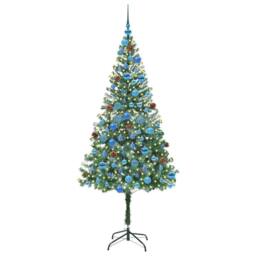 Berkfield Home Elegant Artificial Christmas Tree with Stand Green 180 cm PVC and - thumbnail 1