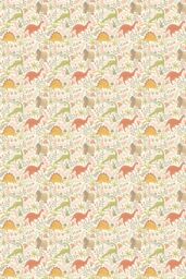 Hoopla Walls Jurassic Party 10m Matt Wallpaper in Orange - thumbnail 3