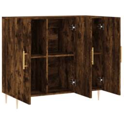 Berkfield Home Sideboard Smoked Oak 90x34x80 cm Engineered Wood in Brown - Size: 90 x 34 x 80 cm - thumbnail 5