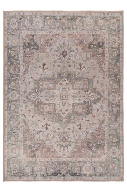 Kukoon Machine Washable Natural Jute Blend Beige Medalion Area Rug - Size: 60 cm x 240 cm - image 1