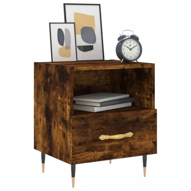 Berkfield Home Modern Bedside Cabinets 2 pcs Smoked Oak 40x35x47.5 cm Engineered Wood in Brown - image 1