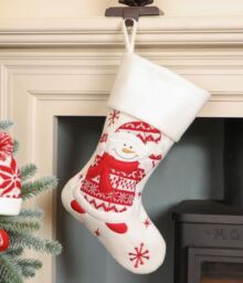 Dibor Set of 4 Smiling Snowman Children's Xmas Decor Christmas Gift Bag Stocking in White - Size: 4 Pack