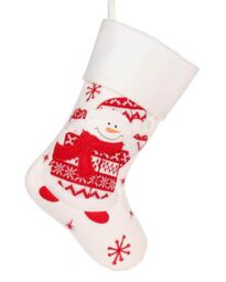 Dibor Set of 4 Smiling Snowman Children's Xmas Decor Christmas Gift Bag Stocking in White - Size: 4 Pack - thumbnail 2