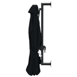 Berkfield Home Wall-Mounted Parasol with Metal Pole 300 cm Black - thumbnail 5