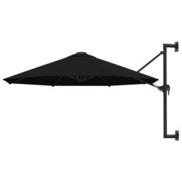Berkfield Home Wall-Mounted Parasol with Metal Pole 300 cm Black - thumbnail 1