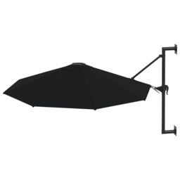 Berkfield Home Wall-Mounted Parasol with Metal Pole 300 cm Black - thumbnail 2