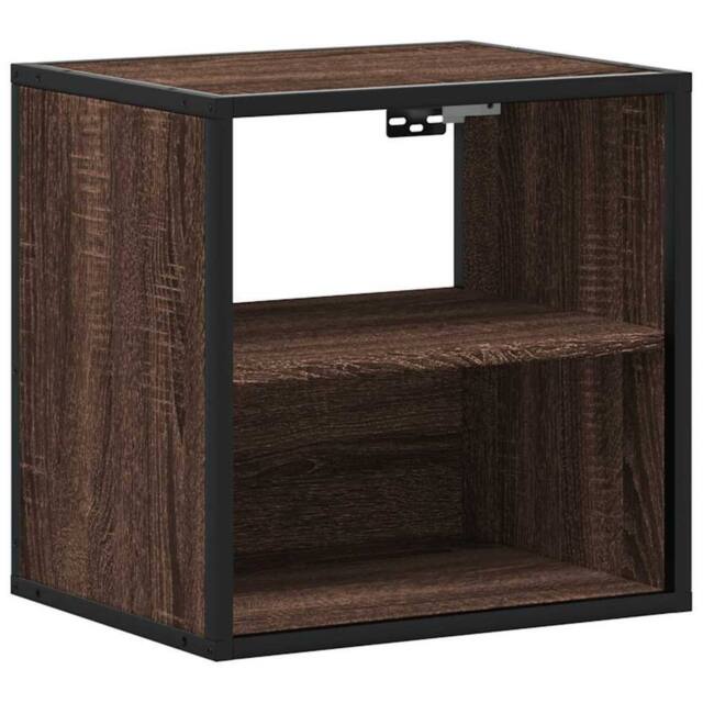 Berkfield Home Wall-mounted Bedside Cabinet Brown Oak 40x31x39.5 cm - image 1