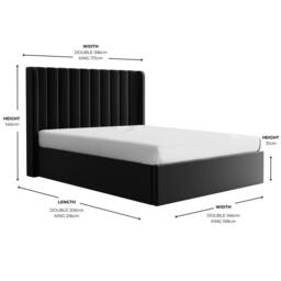 Modish Furnishing Maddison Black Velvet Ottoman Storage Bed - Size: Double - thumbnail 5