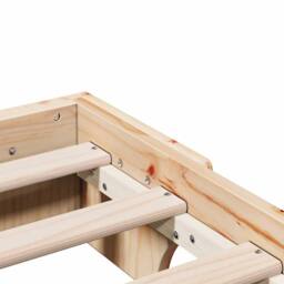 Berkfield Home Bed Frame Natural Solid Pine Wood 140 x 200 cm Durable in Beige - thumbnail 8