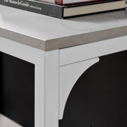 FurnitureboxUK Kendrick 120cm Melamine Coated Home Office Computer Desk with White Legs in Grey - thumbnail 5