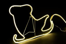 Shatchi Reindeer with Sleigh Neon Effect Rope Light Silhouette Double Side 90 Warm White LEDs in Yellow - thumbnail 3
