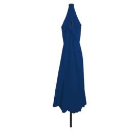 Berkfield Home Garden Parasol with LED Lights √ò395x245 cm Azure Blue - Size: 395x245 cm - thumbnail 1